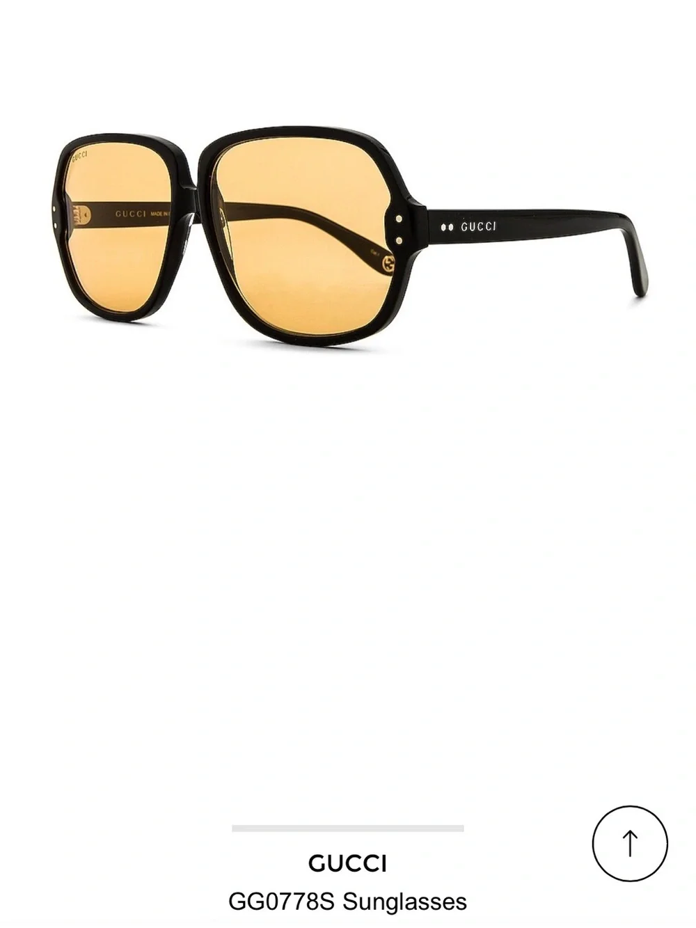 Vintage Gucci Black Frame Sunglasses with Amber Lenses